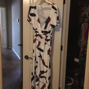 Maxi faux wrap dress